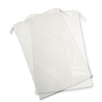"15 x 19 x + 3"" Bottom Gusset ""Clear"" 1.5 Mil W Cotton Draw Cord"